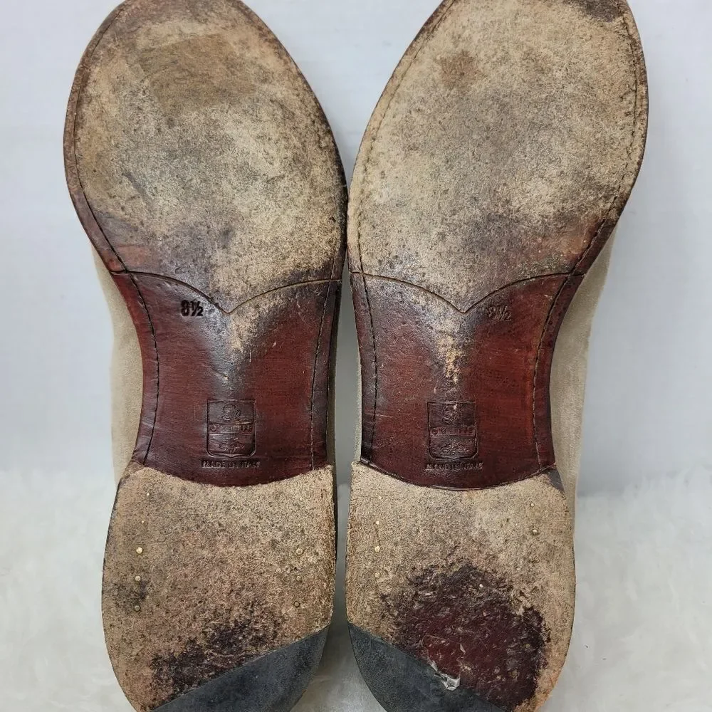 O'Keeffe Ian Gray Suede Loafer Tassels Mens Shoes Size 8.5